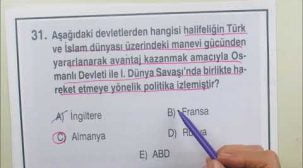 AYT Tarih Sınavında Çıkabilecek Sorular